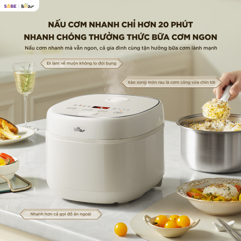 [SALE 20/10] Nồi cơm điện Bear 1.2L RC-5H30O12